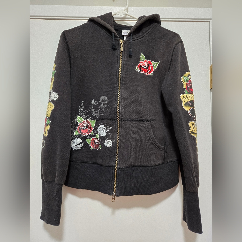 Vintage Mickey Mouse Rose Tattoo Hoodie